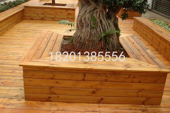 防腐木树池-坐凳